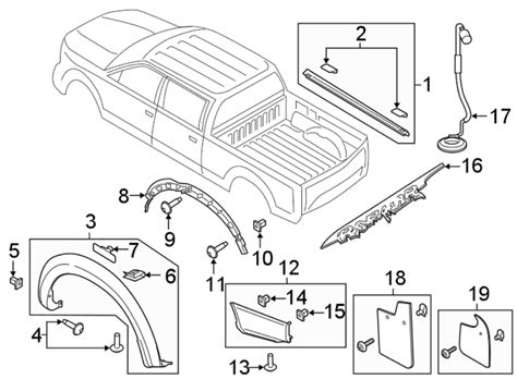1980-1996 Ford Truck Body & Exterior. . 1994 ford f150 body parts diagram